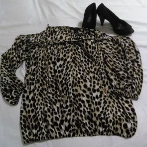 INC Animal Print Blouse